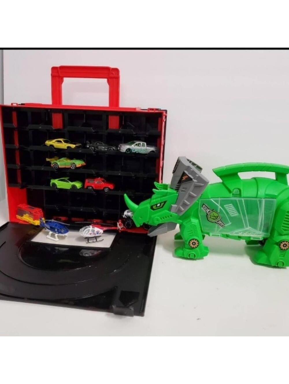 Lot of Toy Cars + 2 Toy Car Carrying Cases